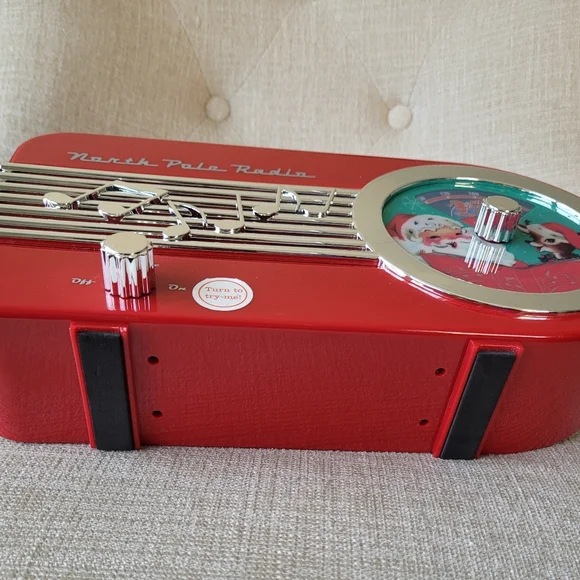 Mr. Christmas North Pole Radio Red Vintage Style Toy Plays 9 Songs 10.5"…